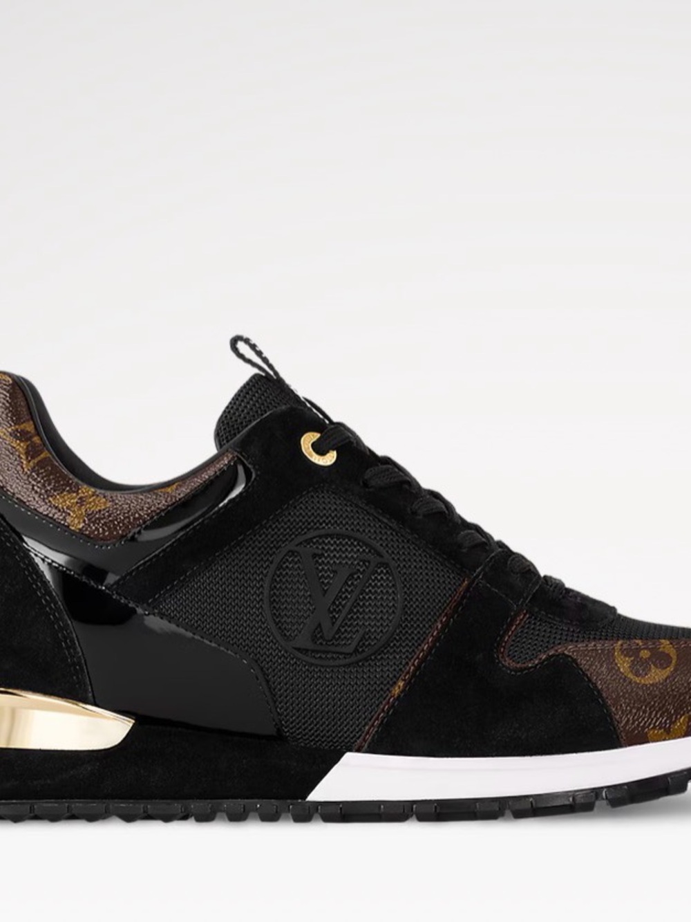 Louis Vuitton Black and Brown Low-Top Sneakers with Gold Accent